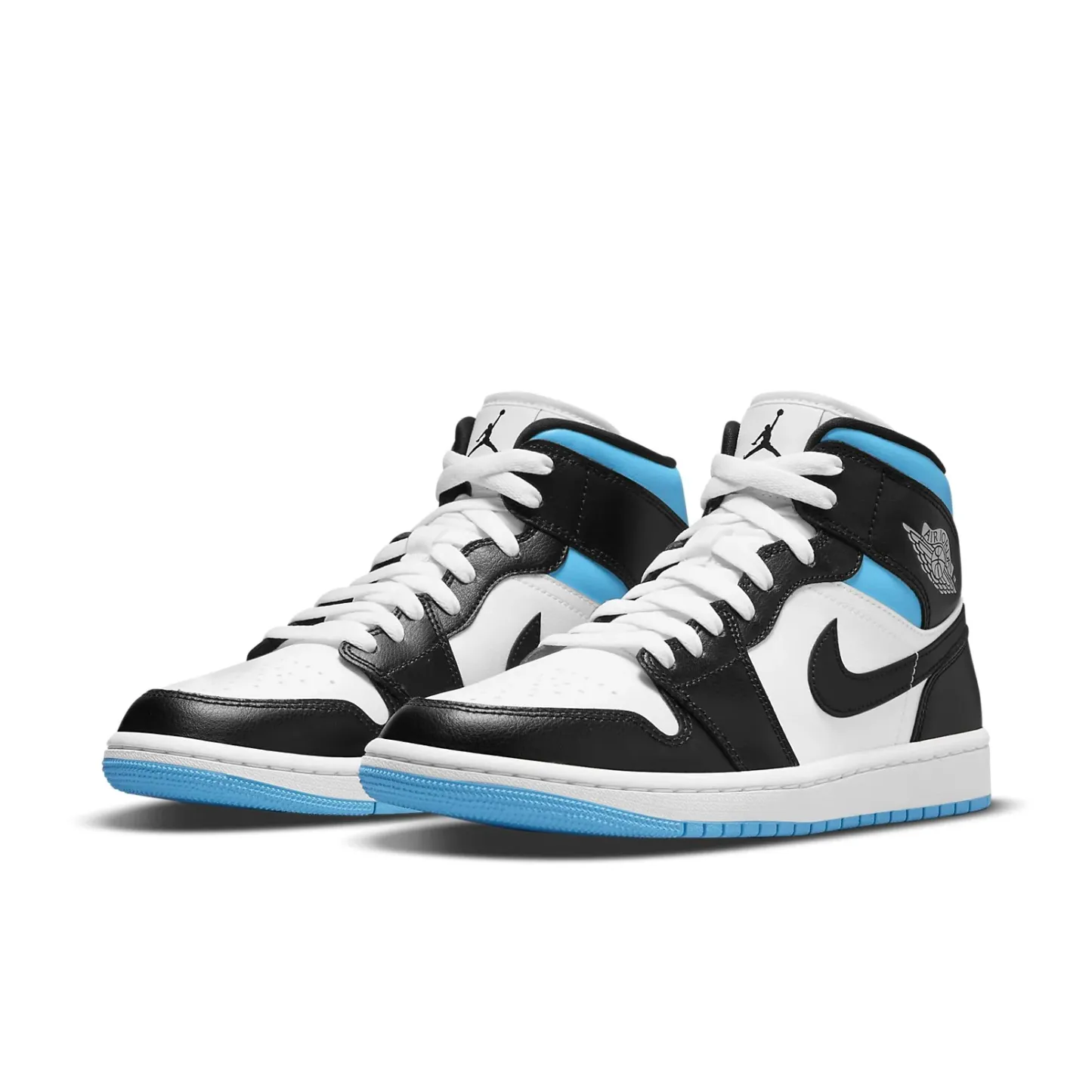 (WMNS) Air jtthhordan 1 Mid 'University Blue Black White' BQ6472-102