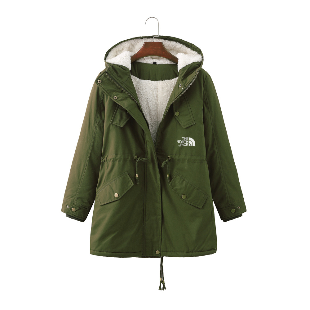 women's cotton coat hooded plus velvet autumn and winter large size cotton coat