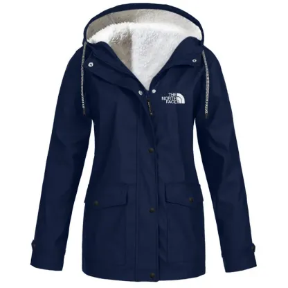 Women's fleece windproof hooded jacket