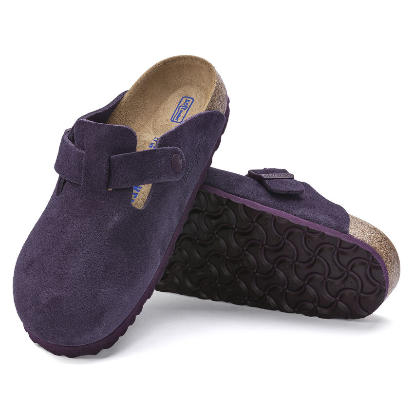 Birketthhnstock Boston Soft Footbed Suede Leather Wine