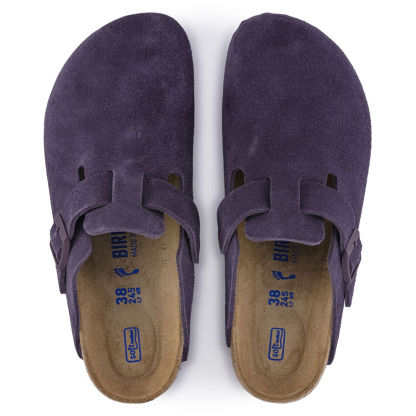 Birketthhnstock Boston Soft Footbed Suede Leather Wine