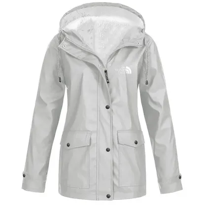 Women's fleece windproof hooded jacket