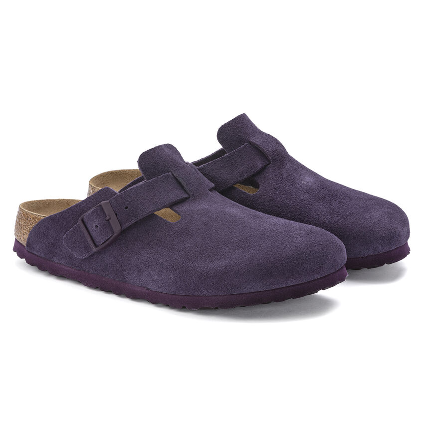 Birketthhnstock Boston Soft Footbed Suede Leather Wine