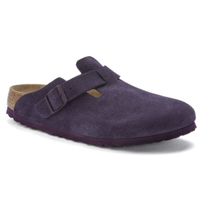 Birketthhnstock Boston Soft Footbed Suede Leather Wine