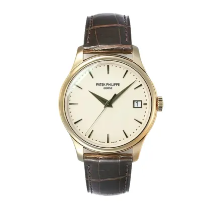 Pathttek Philithtppe Calatrava 5227J-001  Yellow Gold Ivory Dial  Ultra Realistic Replica