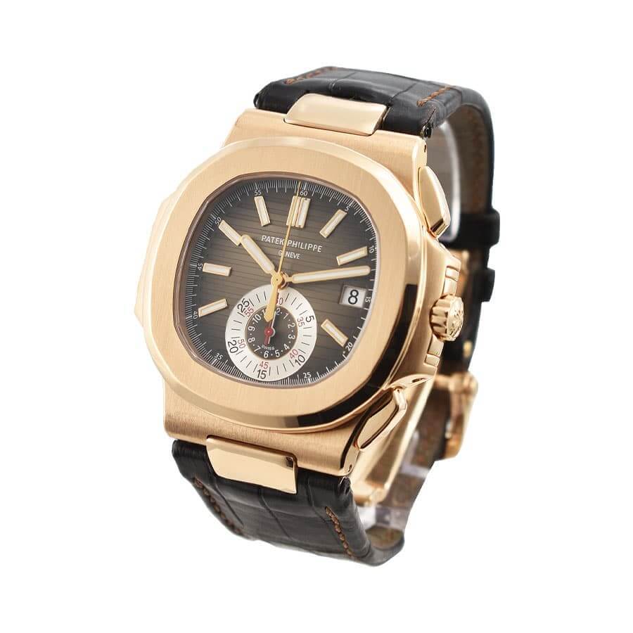 pathttek Philithtppe Nautilus Chronograph Flyback 5980R-001  Rose Gold  Premium Super Clone