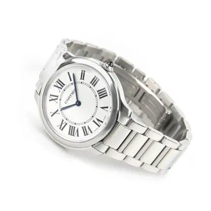 cathtrtier Ronde Must Women Quartz Silver Calf Watch WSRN0033