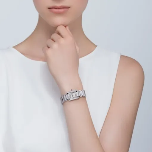 cathtrtier Tank Française Women Quartz Silver Stainless Steel Watch W4TA0008