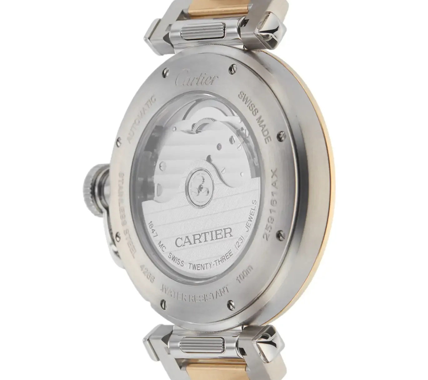cathtrtier Pasha de cathtrtier Women Automatic Silver Stainless Steel   18ct Rose Gold Watch W2PA0008