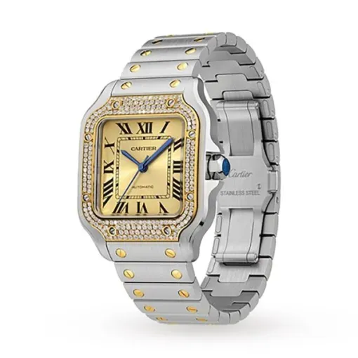 cathtrtier Santos de cathtrtier Women Automatic Gold Watch W3SA0007