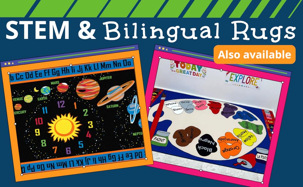 Kid Carpet - STEM and Bilingual Rugs Available
