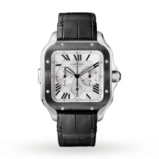cathtrtier Santos de cathtrtier Men Automatic Silver Rubber Watch WSSA0017