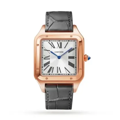 cathtrtier Santos-Dumont Men Automatic Silver 18ct Rose Gold Watch WGSA0032