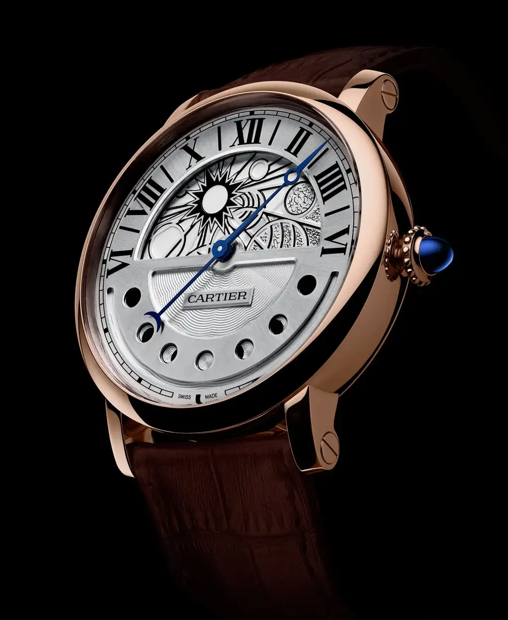 cathtrtier Ronde de cathtrtier Men Automatic Silver Leather Watch W1556243