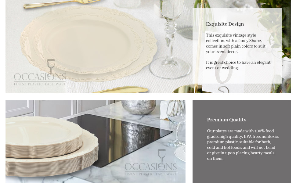 Verona Collection Plain Ivory by Occasions Disposable plates 2