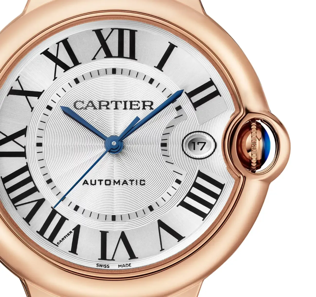 cathtrtier Ballon Bleu de cathtrtier Men Automatic Silver 18ct Rose Gold Watch WGBB0035