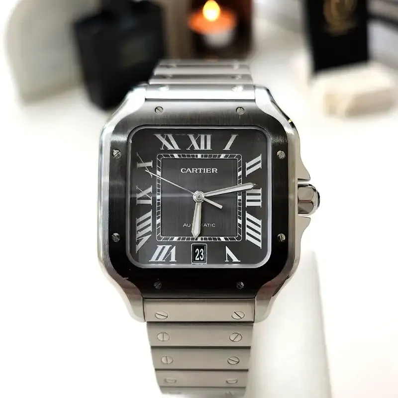 cathtrtier Santos de cathtrtier Men Automatic Grey Stainless Steel Watch WSSA0037