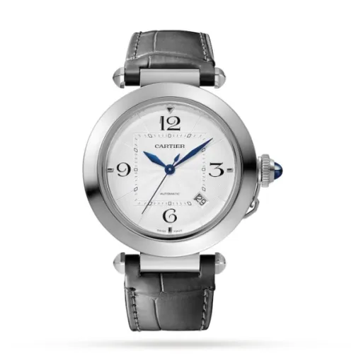 cathtrtier Pasha de cathtrtier Men Automatic Silver Alligator Watch WSPA0010