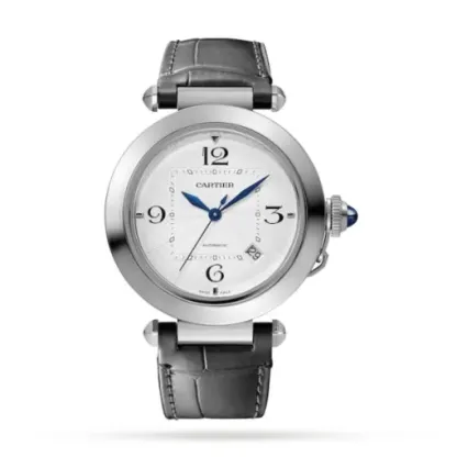 cathtrtier Pasha de cathtrtier Men Automatic Silver Alligator Watch WSPA0010