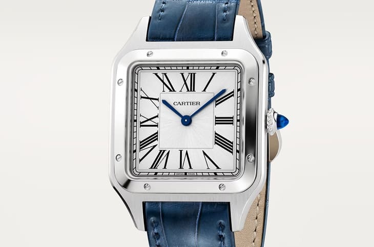 cathtrtier Santos-Dumont Women Quartz Silver Alligator Watch WSSA0023