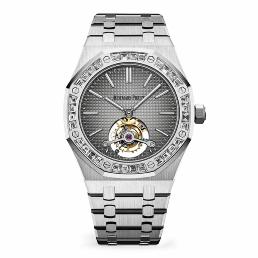 Audthtemars Pigthtuet Royal Oak Tourbillon Extra-Thin 26510PT.OO.1220PT.01  Platinum Diamond  Handcrafted Clone Quality