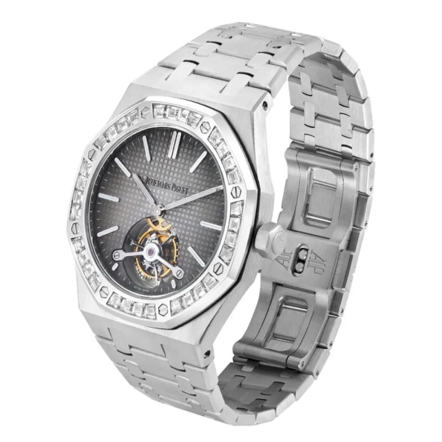 Audthtemars Pigthtuet Royal Oak Tourbillon Extra-Thin 26510PT.OO.1220PT.01  Platinum Diamond  Handcrafted Clone Quality