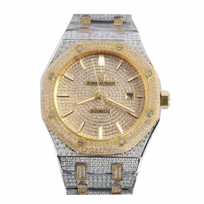 Audthtemars Pigthtuet Royal Oak  Iced Out Yellow Gold  15400SR.OO.1220SR.01 Premium Duplicate