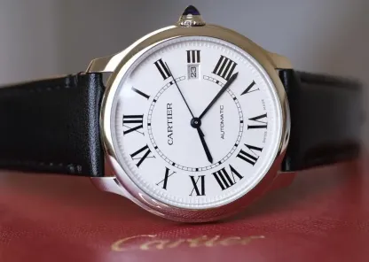 cathtrtier Ronde Must Men Quartz Silver Calf Watch WSRN0032