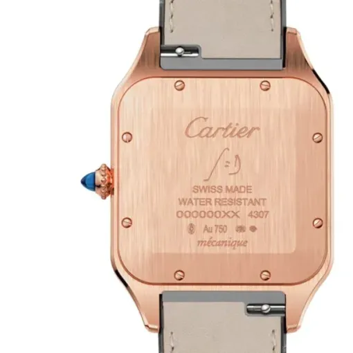 cathtrtier Santos-Dumont Men Automatic Silver 18ct Rose Gold Watch WGSA0032