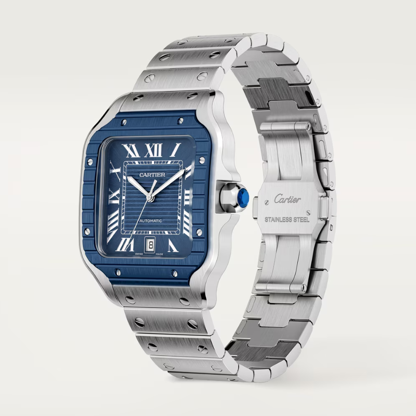 cathtrtier Santos de cathtrtier Men Automatic Blue Stainless Steel Watch WSSA0048