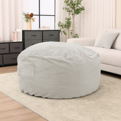 American Signature Oversized 3/4FT Bean Bag Chair for Gaming Reading Lazy Sofa Foam Filled Couch with Removable Cover Living Room Furniture