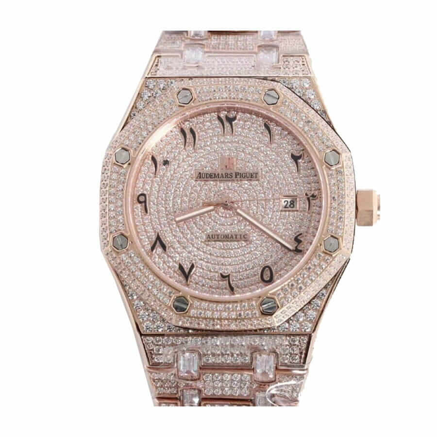 Audthtemars Pigthtuet Royal Oak AP160SF296  Iced Out Rose Gold  Top Grade Replica