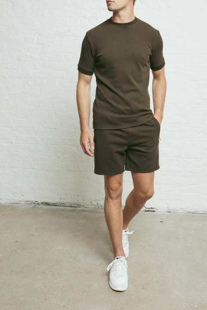 Textured Shorts - Burnt Olive