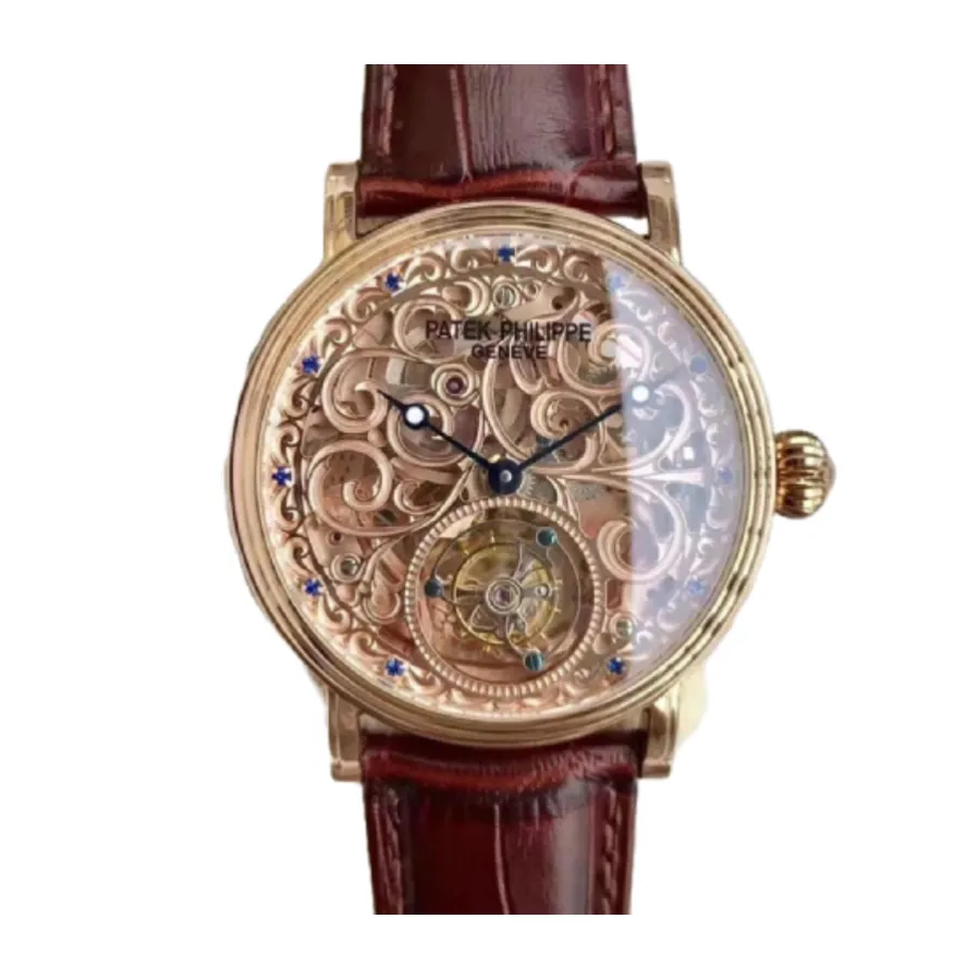 Pathttek Philithtppe Grand Complications Tourbillon Sapphire Rose Gold Ultra Fine Replica