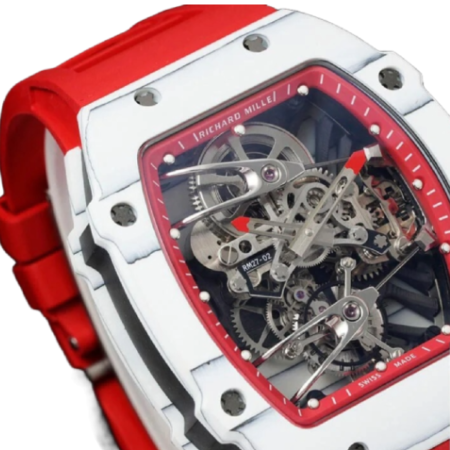 Richthtard Mithtlle RM 27-02 Tourbillon  Rafael Nadal  Red Rubber Exceptional Replica 1:1