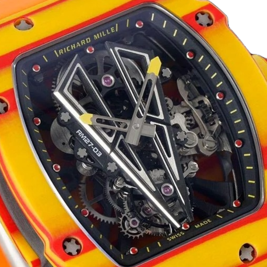 Richthtard Mithtlle RM 27-03 Tourbillon  Rafael Nadal  Yellow Perfect Duplicate 1:1