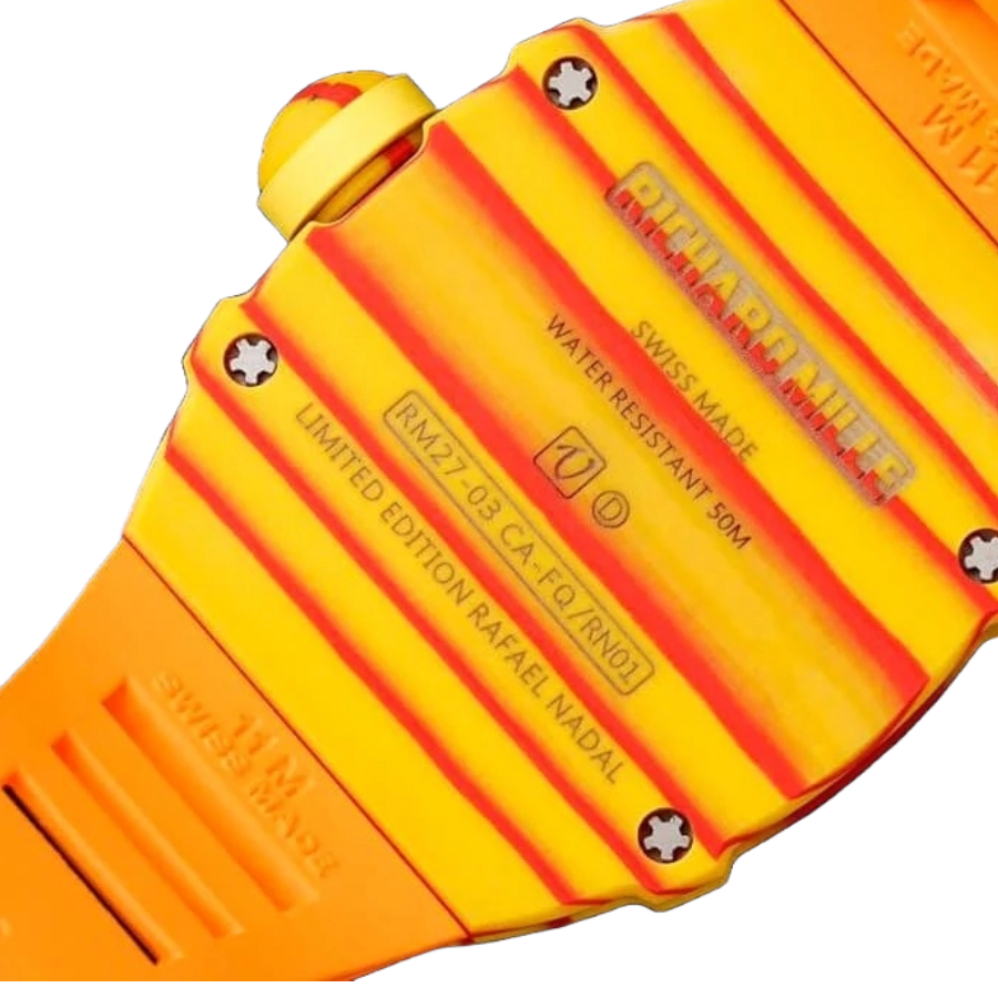 Richthtard Mithtlle RM 27-03 Tourbillon  Rafael Nadal  Yellow Perfect Duplicate 1:1