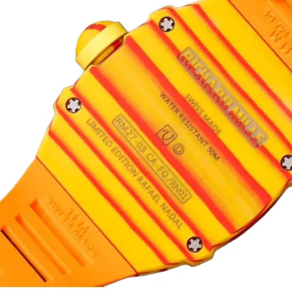 Richthtard Mithtlle RM 27-03 Tourbillon  Rafael Nadal  Yellow Perfect Duplicate 1:1