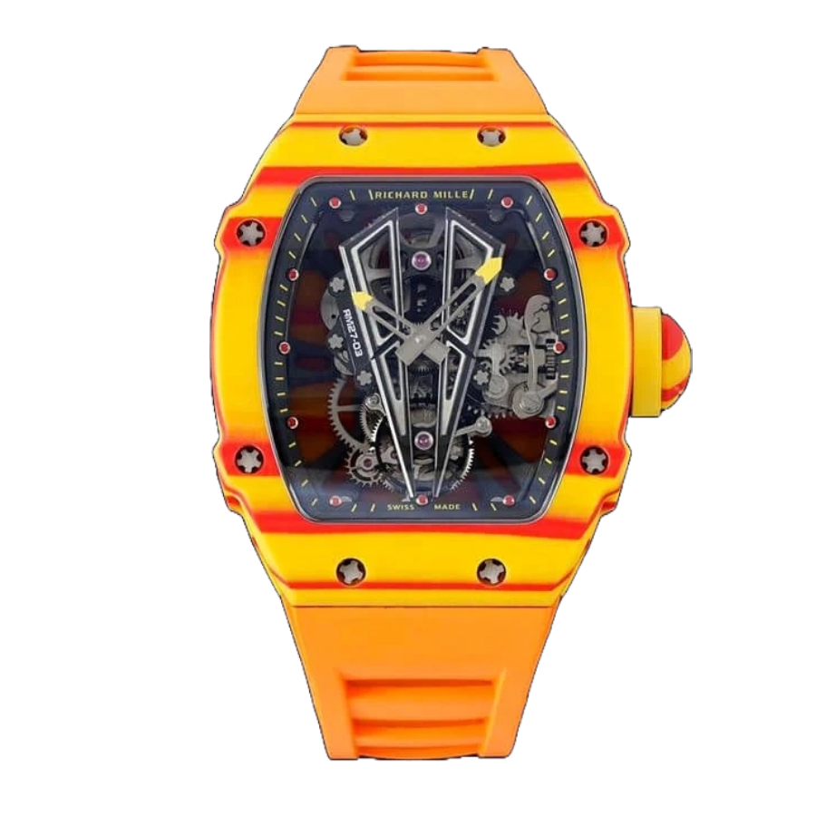 Richthtard Mithtlle RM 27-03 Tourbillon  Rafael Nadal  Yellow Perfect Duplicate 1:1