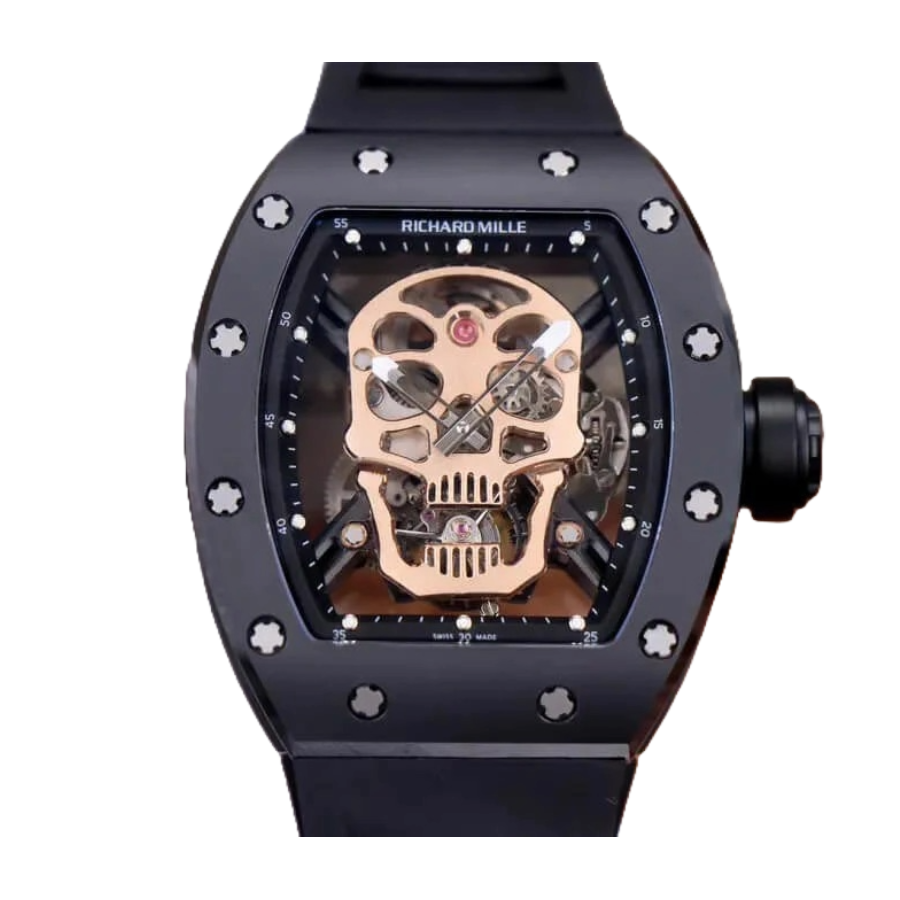 Richthtard Mithtlle RM 52-01 Tourbillon  Skull  Rose Gold Luxury Clone Quality
