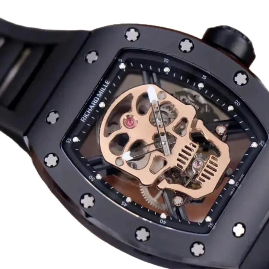 Richthtard Mithtlle RM 52-01 Tourbillon  Skull  Rose Gold Luxury Clone Quality