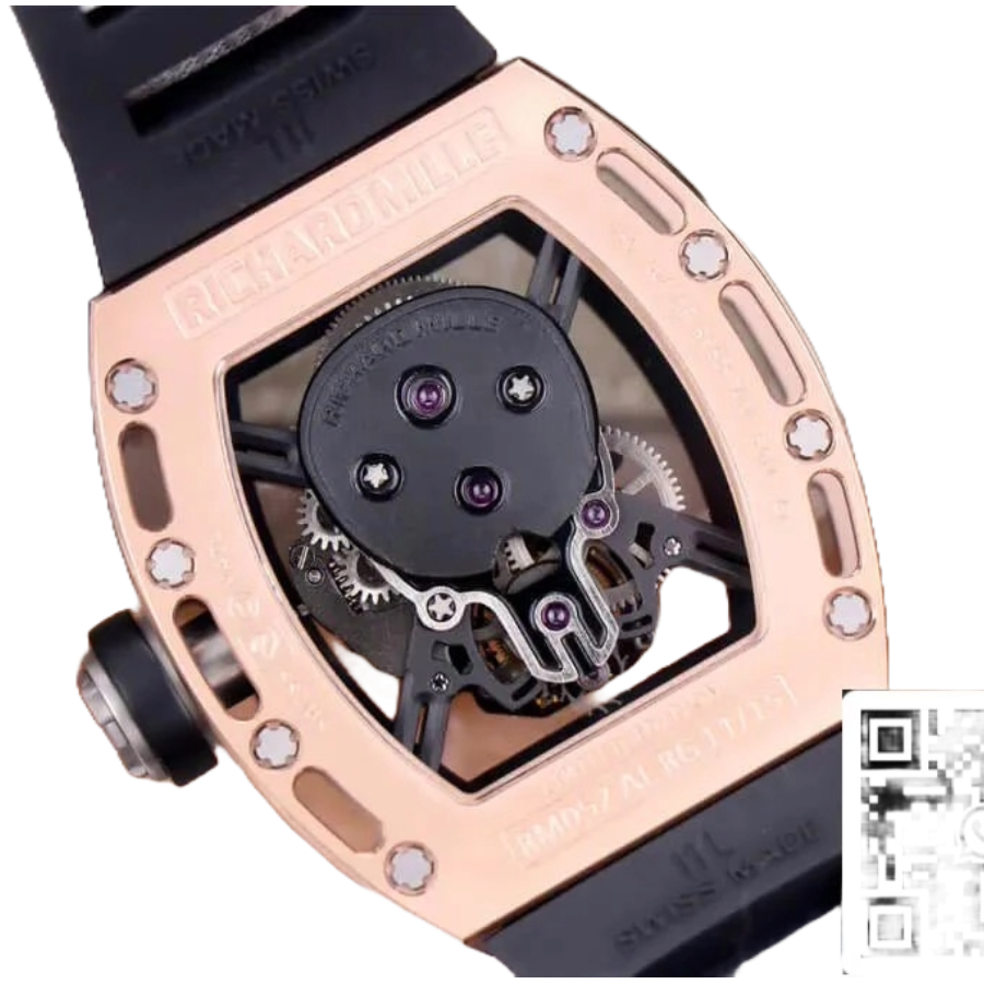 Richthtard Mithtlle RM 52-01 Tourbillon  Skull  Dial Rose Gold Detailed Replica