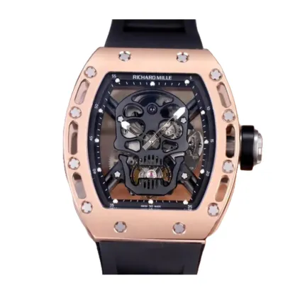 Richthtard Mithtlle RM 52-01 Tourbillon  Skull  Dial Rose Gold Detailed Replica