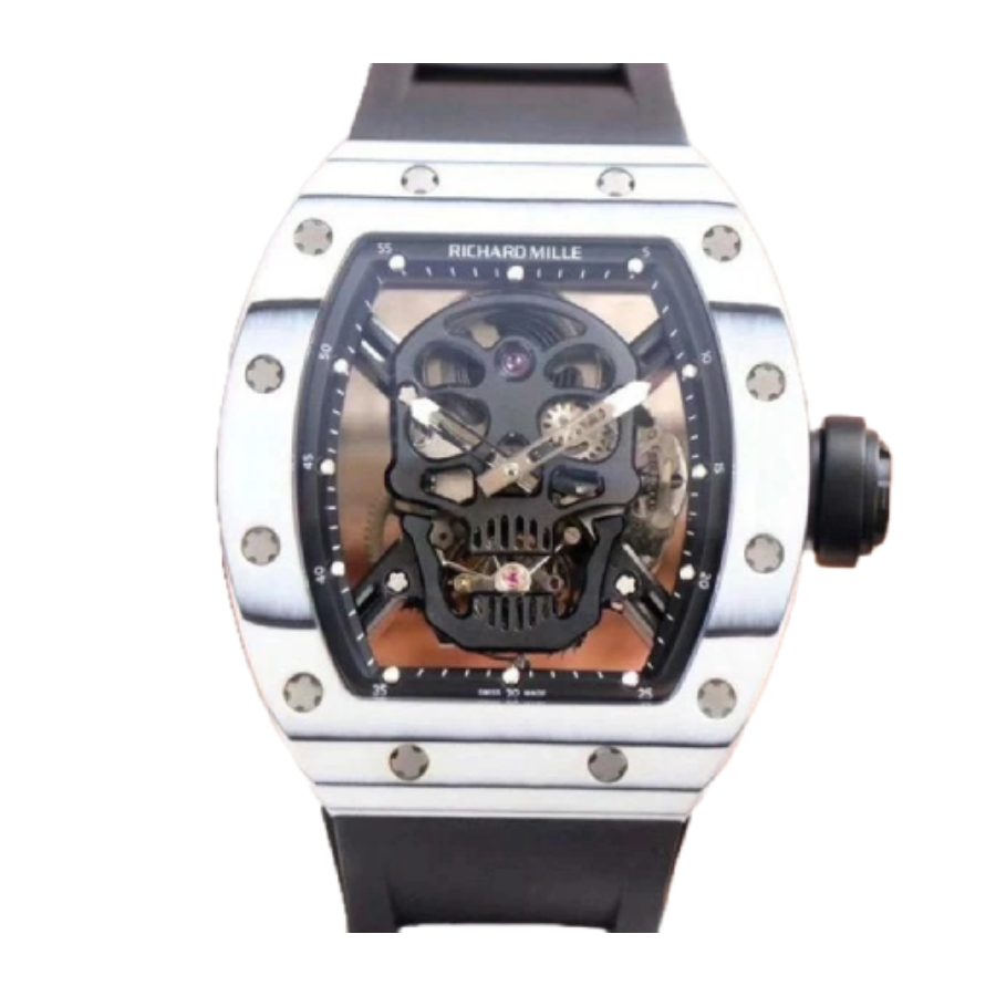Richthtard Mithtlle RM 52-01 Tourbillon  Skull  White True Replica 1:1