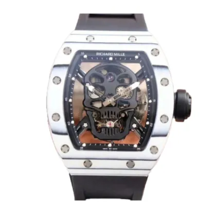 Richthtard Mithtlle RM 52-01 Tourbillon  Skull  White True Replica 1:1