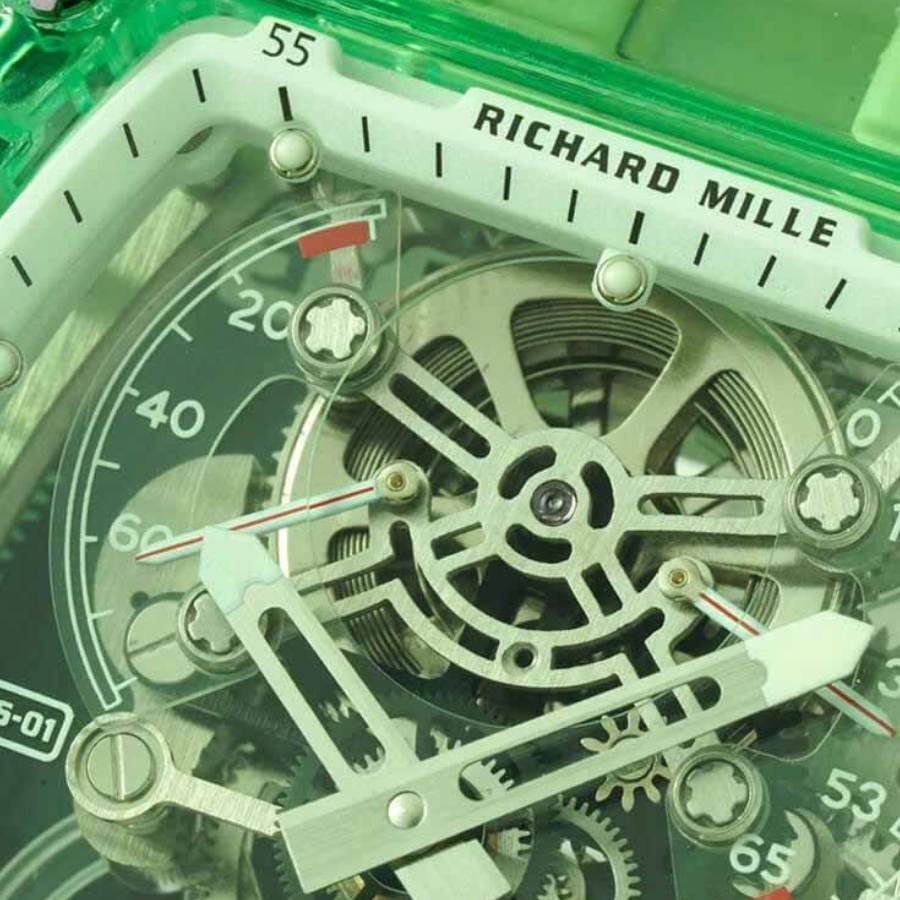 Richthtard Mithtlle RM 56-01 Tourbillon Green Transparent Superior Replica