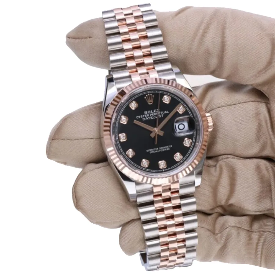 rolthtex Datejust 126231  Everose Motif Fluted  Detailed Replica
