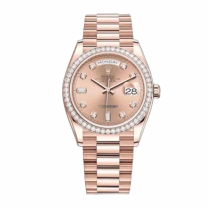 rolthtex Day-Date 128345PDP  Pink Diamond  Super Clone Exceptional Replica 1:1