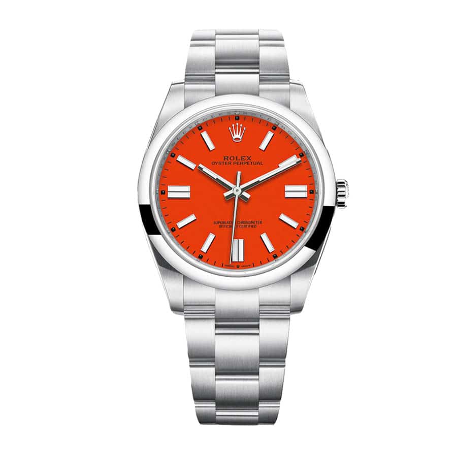 rolthtex Oyster Perpetual 126000  Coral Red Dial  Ultra Detailed Clone