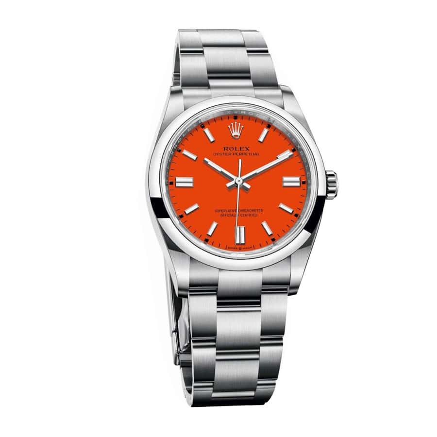rolthtex Oyster Perpetual 126000  Coral Red Dial  Ultra Detailed Clone